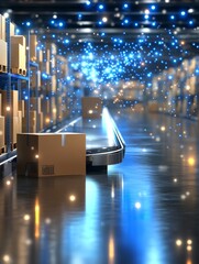 Poster - warehouse automation: streamlined logistics - efficient warehouse operation, automated conveyor syst