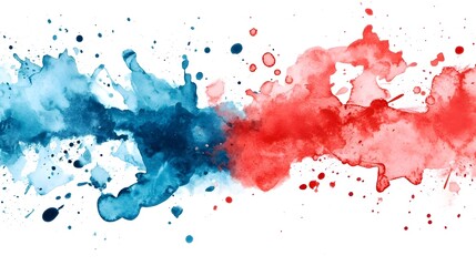 Wall Mural - watercolor splash representing the colors of the usa