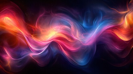 Poster - Abstract vibrant swirling wave of light and color.