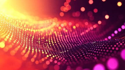 Aufkleber - Abstract vibrant wave of glowing particles.