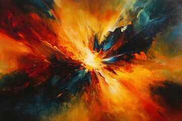 Wall Mural - A radiant explosion of light and color, symbolizing energy and motion