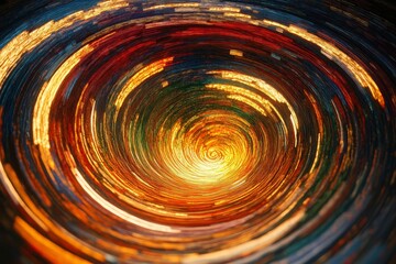 Wall Mural - A swirling vortex of colors illuminated by streaks of golden light