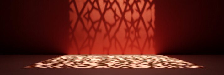 Leinwandbilder - Geometric Shadows: Playful light and shadow patterns create a captivating, abstract scene in this minimalist interior setting. Warm color tones enhance the mood.