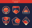 © Owlskul.std - Mars exploration badge set, vector sticker, emblem, space label logo set design template