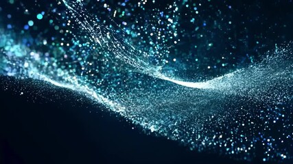 Poster - A captivating arrangement of shimmering particles dances through the air, creating mesmerizing patterns of light and color. The scene conveys a tranquil yet dynamic atmosphere.