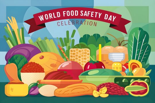 World Food Day. October 16. Holiday concept.Different fresh food are laid out in shape of heart on banner or greeting card.Hyacinth Bean Curry Bowl on Woven Mat.meals fruits and vegetable.