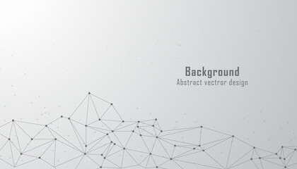 Leinwandbilder - Geometric abstract background with connected dots and lines. Connection science and technology background. Molecular and big data template, wallpaper and banner. Vector illustration.