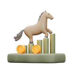 Poster - Creative Representation of Financial Growth with Stylized Horse and Coins