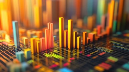 Poster - Vibrant Bar Graphs with Abstract Background for Data Visualization