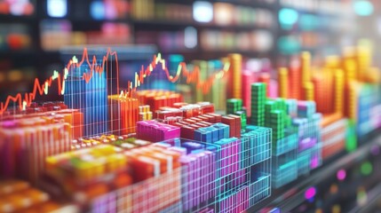 Poster - Colorful Data Visualization with Bar Graphs and Line Charts