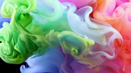Poster - Vivid blue and red colors blend and create swirling patterns as they move together, forming an artistic representation against a contrasting dark backdrop.