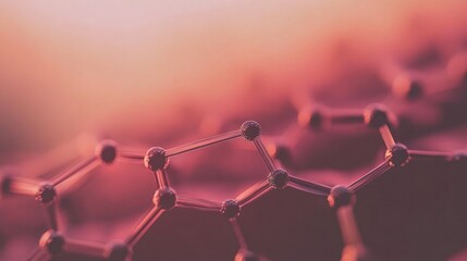 Aufkleber - Red molecular structure sunset backdrop science concept