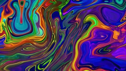 Poster - A mesmerizing display of swirling colors creates dynamic patterns and textures. The artwork showcases vibrant shades of purple, orange, and blue, captivating the viewer's attention.