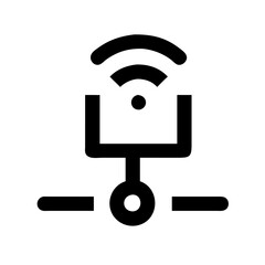 Poster - Network connection icon in black and white for technology and communication concepts