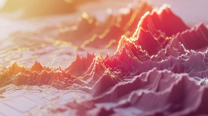 Fototapete - Colorful 3D Graph Visualization of Data Trends and Patterns