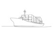 © alamingraphics27 - Continuous One Line Cargo Ship | Minimalist Maritime Transport Vector Illustration