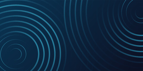Circle lines abstract vector background. Minimal geometric circular dark blue pattern. Technology design concept. Modern shiny rounded lines banner