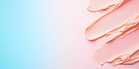 Poster - Blue and pink background with a pink brush stroke.