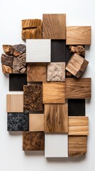 Poster - Creative display of upcycled materials in a modern studio setting with unique textures and lighting