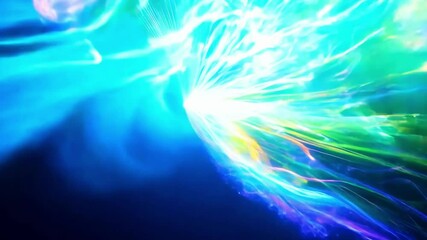 Poster - Bright, colorful light trails dance across a dark background, creating an engaging visual experience. This captivating display showcases artistic creativity during a nighttime celebration.
