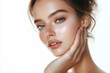 © bitano - Elegant woman with flawless skin and glamorous makeup in a studio close-up