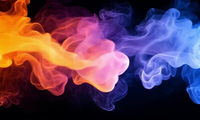 Poster - Paint Fumes Released into the Air Forming Concentric Waves and Pigment Clouds