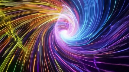 Poster - Bright colors blend and swirl in a captivating display, creating a sense of depth and movement. The vibrant patterns draw the viewer's attention in an engaging manner.