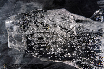 Poster - Close up macro shot of an ice shard - texture for computer graphics, texturing, compositing or as a background