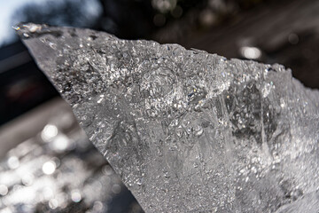 Poster - Close up macro shot of an ice shard - texture for computer graphics, texturing, compositing or as a background