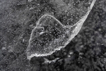 Poster - Close up macro shot of ice surface - texture for computer graphics, texturing, compositing or as a background