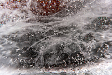 Poster - Close up macro shot of ice surface - texture for computer graphics, texturing, compositing or as a background
