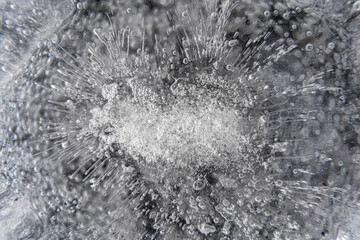 Poster - Close up macro shot of ice surface - texture for computer graphics, texturing, compositing or as a background