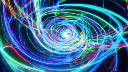 Poster - This engaging digital animation showcases vibrant, swirling colors that draw viewers into a mesmerizing abstract experience. The dynamic motion and vivid hues captivate the senses.