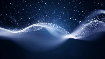Poster - Delve into a captivating display of flowing light and shimmering particles set against a dark backdrop, creating an enchanting atmosphere that engages the senses.