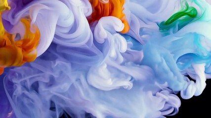 Poster - Swirling colors of ink blend together in water, creating intricate patterns and captivating visuals. This mesmerizing activity showcases creativity and fluid dynamics in action.