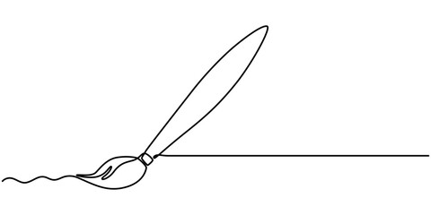 Fototapete - Paintbrush continuous one line drawing vector illustration, Paint brushes continuous one line drawing. Isolated on white background vector illustration, Continuous one line drawing Brush and painting.