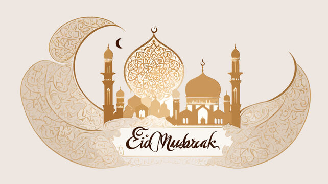eid mubarak ,calligraphic design vector
