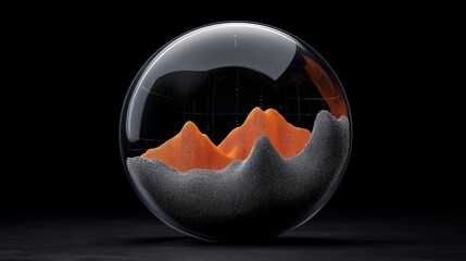 Poster - Abstract 3D Visualization of Mountains Inside a Transparent Sphere