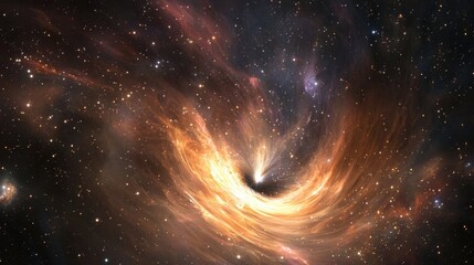 Wall Mural - a wormhole pulses at the heart of a nebula, bending light into mesmerizing interstellar patterns