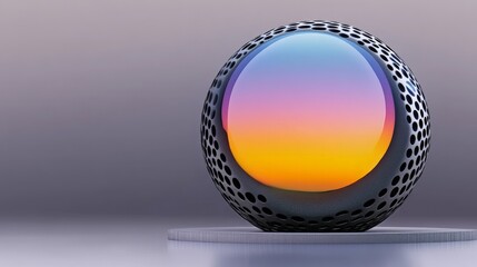 Poster - Abstract Colorful Sphere with Smooth Gradient and Hole Pattern