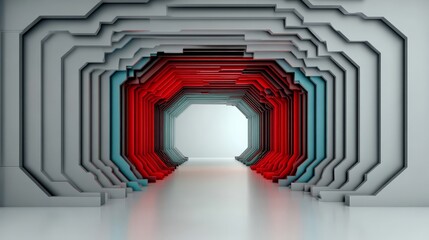 Poster - Abstract corridor design with layers and lighting effects