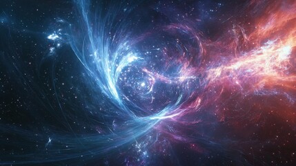 Wall Mural - A futuristic energy field encases a nebula, forming a shimmering cosmic barrier