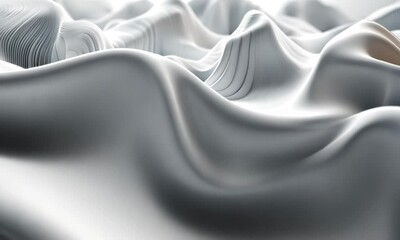 Poster - Abstract white waves background in motion, smooth, and seamless loop animation