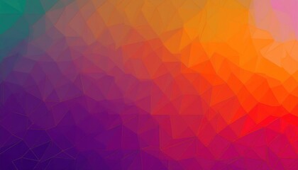 Aufkleber - low-poly geometric gradient background with warm orange and cool purple tones, abstract polygonal texture for modern design

