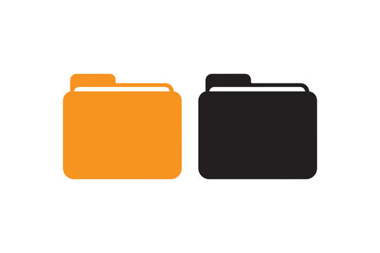 simple file folder icon vector silhouette isolated in white background