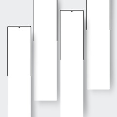 Poster - frameless smartphones with blank screens for showing mobile app design. vector illustration