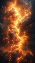 Poster - Explosive lava flow with fire sparks high resolution hd Photo