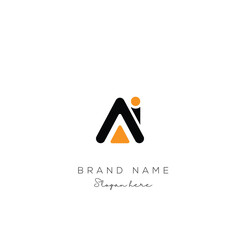 Leinwandbilder - AI Logo Design, Futuristic, Modern, and High-Tech Branding for Letters A and I. Creative, Minimal Design.