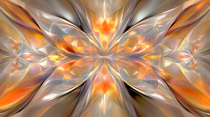 Poster - Abstract computer generated visual with vibrant colors and intricate patterns in a digital art style
