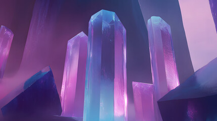 Poster - Close up of intricate ice crystals on a surface with natural light reflections and a blurred background